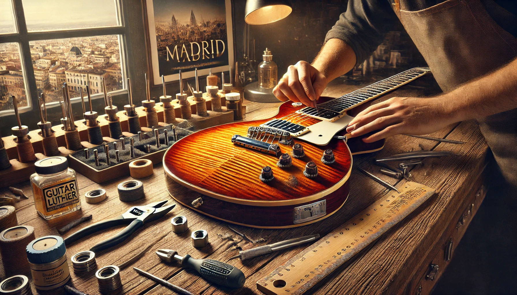 Reparación de guitarras y bajos Fender en Barrio de Valdezarza 2 Proceso profesional de mantenimiento de luthier